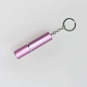 Atomizador de perfume recargable rosa de 5 ml con llavero para viaje y bolso diario
