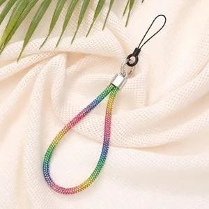 Rhinestone Phone Strap Wrist Lanyard Light Luxury Sparkling Mobile Phone Case Anti-Lost Decoration Chain For Women