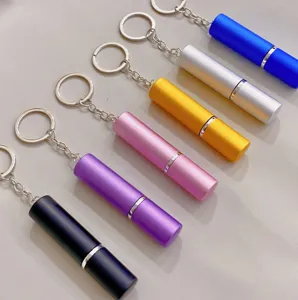 Mini Frasco Atomizador de Perfume Recargable Portátil Estuche de Bomba de Pulverización Metálica Con Llavero para Viaje Mujer Hombre