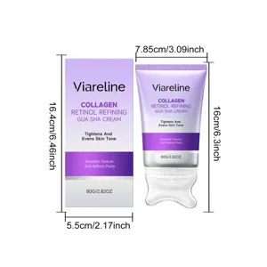 VIARELINE Crema Gua Sha Retinolo Collagene 80g Trattamento Viso Anti-Età Rassodante Pelle