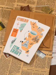 Reise TN Notizbuch Vintage Tagebuch kreative Schreibwaren Planer Geschenkset Stil