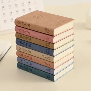 Set de mini cuadernos de bolsillo portátiles A7, agenda de ante colorido para notas.