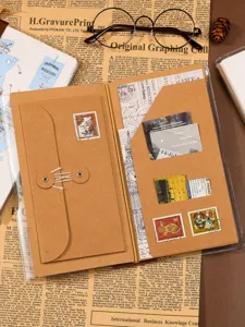 Reise Notizbuch TN Tagebuch Vintage Kraftpapier Einband tragbarer Planer Schreibwaren