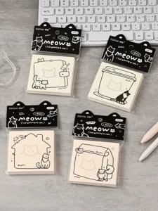 Blocco note adesivo con gatto carino 100 fogli cancelleria per studenti e ufficio