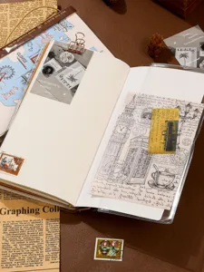 Reise Notizbuch Tagebuch Set vintage Leder Planer tragbar Briefpapier Schreibwaren.