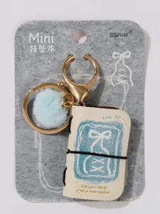 Mini pendant notebook keychain PU leather cute charm cute accessory key ring backpack decor