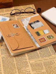 Vintage Traveler TN Notizbuch Set mit Retro Zeitungseinlagen und Briefmarken zum Tagebuch
