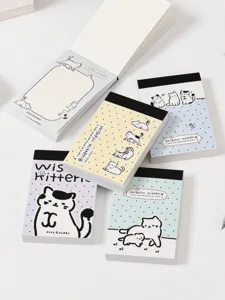 Mini blocco note gatto carino tascabile portatile fogli strappabili cancelleria set