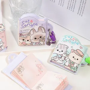 Mini schattige kat wachtwoord slot notitieboek dagboek set met cartoon illustratie voor kids