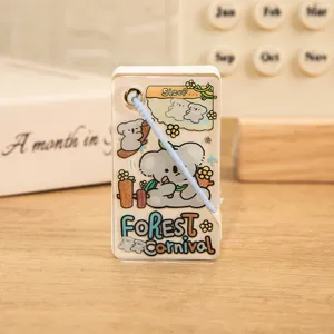 Blocco note tascabile in acrilico con rilegatura, dettagli carini, design pratico e portatile.