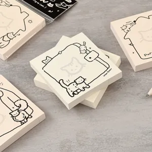 Blocchi note carini tema gatto, foglietti tascabili stile coreano non adesivi, 100 fogli.