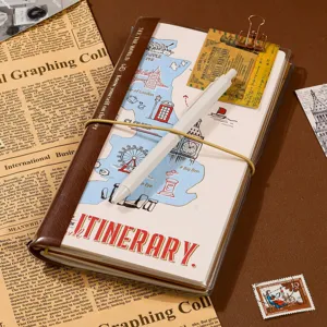 Reise Journal Notizbuch Vintage Tragbares Tagebuch Reise Notizbuch Retro PU Leder Einband Notizbuch Für Büro Schule Schreiben