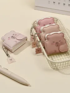 Cute mini bear pendant notebook keychain pink portable cute bag charm mini diary book gift