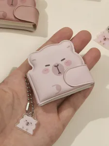 Cute pink cartoon character pocket notebook keychain bubble book pendant for school bag charm
