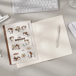 Cuaderno B5 minimalista con lindo diseño de cachorros y gatos para estudiantes y oficina