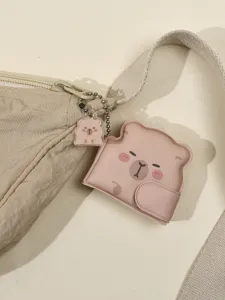 Cute capybara pendant notebook keychain for women, adorable bag charm and keyring gift detail.