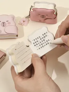 Cute mini capybara keychain notebook, pocket memo pad with lovely pendant for gift.
