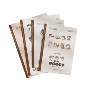 Juego de cuadernos estéticos B5 y A5 con motivos de perros y gatos lindos