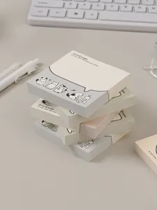 Süßes Katzen Notizbuch Haftnotizen, minimalistischer Stil 100 Blatt Papier Memo Block Büro.