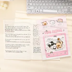 B5 lined notebook with cute pink cat animal theme and inspirational quotes