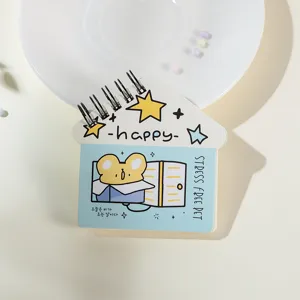 Cute house shaped spiral notebook portable pocket memo pad with cartoon pet design for daily use
