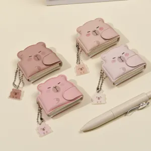 Mini Cute Cartoon Animal Pendant Notebook Keychain Portable PU Leather Memo Pad Student School Stationery Gift