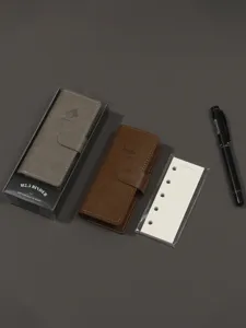 Carnet de notes agenda en cuir format de poche M2.5 organisateur portable ensemble chic.