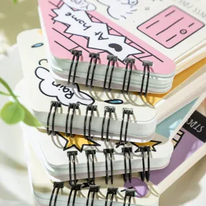 Cute Korean style pocket spiral notebook portable mini memo pad with cartoon design for daily use
