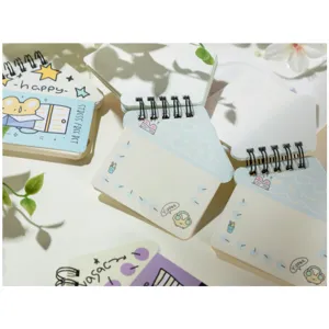 Cute Korean INS style pocket spiral notebook with lovely cartoon animal designs and portable size.