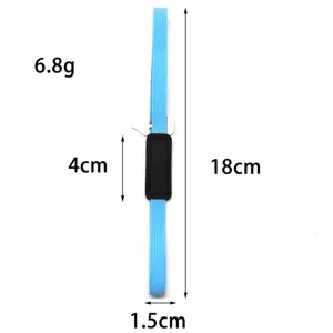 Elastische PU lederen boekenband bladwijzer met metalen clip en precieze afmetingen.