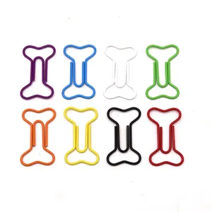 Kleurrijke botvormige paperclips, metalen creatieve kantoorartikelen bladwijzers voor school.