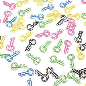 Kleurrijke sleutelvormige paperclips schattige metalen kantoorklemmen voor documenten