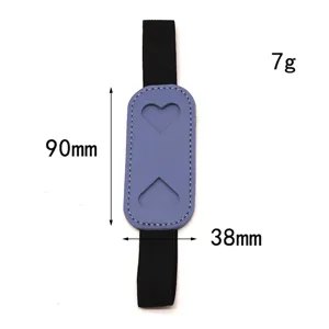 PU leather single pen holder elastic band for notebook diary planner 90x38mm purple