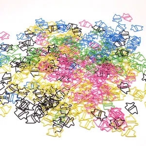 Colorful metal house shaped paper clips cute creative stationery bookmarks office supplies