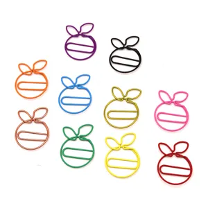 Colorful creative bow shape paper clips cute metal paperclips for office school stationery