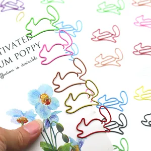 Cute squirrel shaped metal paper clips, colorful creative bookmarks for office school stationery use