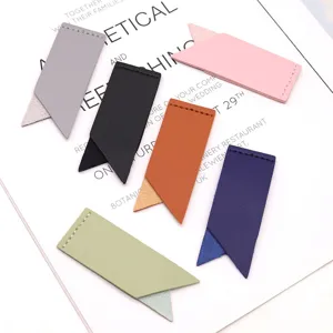 Minimalist Faux Leather Book Corner Bookmark Solid Color Waterproof Page Marker School Office Reading Stationery Gift