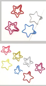 Trombones étoile colorés en métal marque-pages mignons fournitures de bureau et école