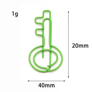 Groene sleutelvormige metalen paperclips kantoorbenodigdheden documenten classificatie binder 40x20mm