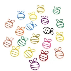 Creative Orange Fruit Shaped Metal Paper Clips Cute Cartoon Stationery Desk Accessories For Office School Document Organizing