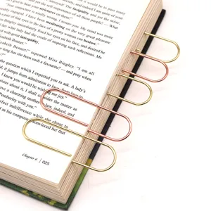 Large metal paper clips gold and rose gold bookmarks document sorting clips for office