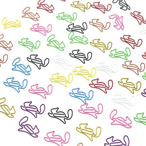 Cute squirrel shaped metal paper clips colorful bookmarks for office stationery supplies