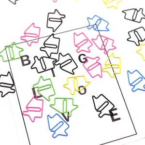 Metal house-shaped paper clips, colorful cute shaped clips for office stationery use.