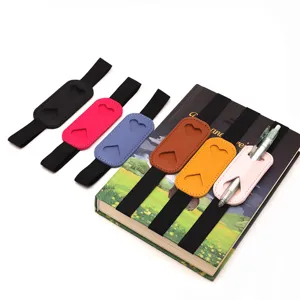 PU leather single pen holder elastic band for notebook diary fountain pen case pouch clip