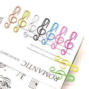 Kleurrijke muzieknoot paperclips metaal vioolsleutel bladwijzer schrijfwaren leuk