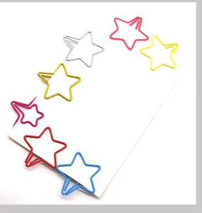 Trombonnes colorés en forme d'étoile mignons signets en métal fournitures de bureau créatives