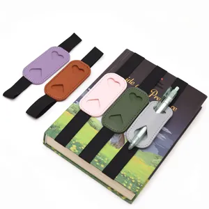 PU leather notebook pen holder elastic band single pen pouch journal loop planner clip for diary school
