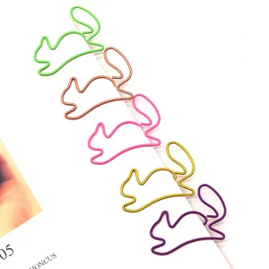 Cute colored squirrel shaped paper clips, metal animal bookmarks for office stationery and school supplies.