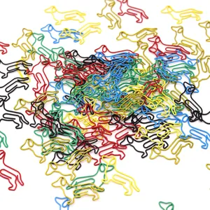 Colorful metal dachshund paper clips, cute animal shaped wire clips for office and school.