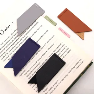Handmade faux leather corner bookmarks set, durable waterproof page markers for reading lovers.